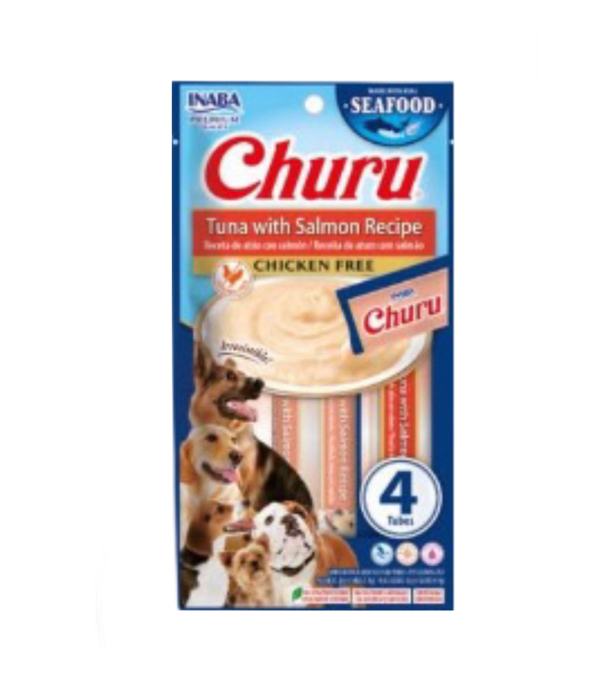 Churu Dog Tuna with Salmon ( Premio Cremoso para Perro - Receta Atún con Salmón ) paquete con 4 piezas