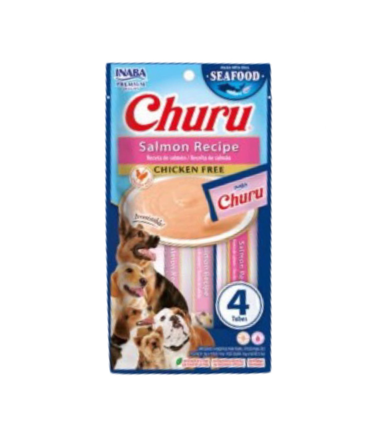Churu Dog Salmon ( Premio Cremoso para Perro - Receta Salmón ) paquete con 4 piezas