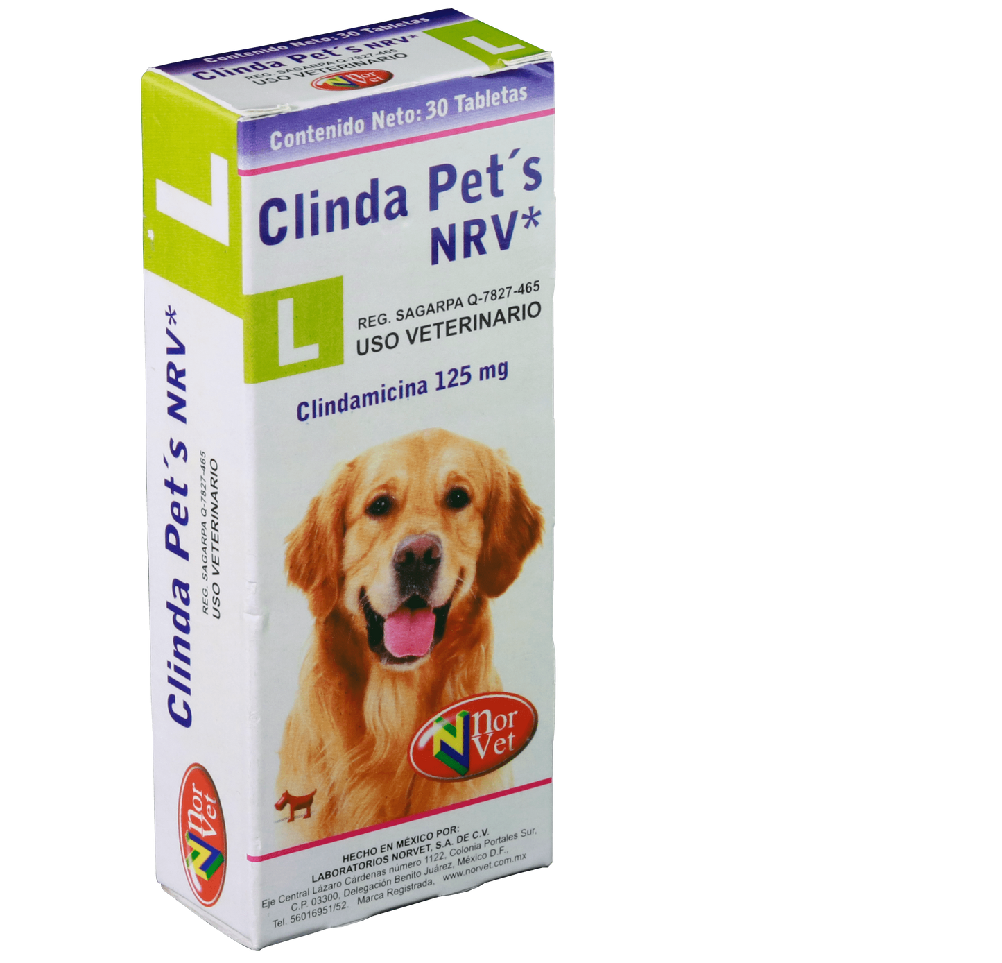Clinda Pets NRV L 30 Tabletas ( Clindamicina 125 mg ) ClindaPets