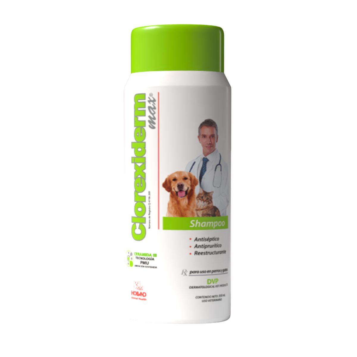 Clorexiderm Max Shampoo 350 mL (Antiséptico Antiprurítico Reestructurante)