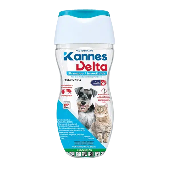 Kannes Delta Shampoo 250 mL ( Piojos y Plugas Perros y Gatos ) Deltametrina