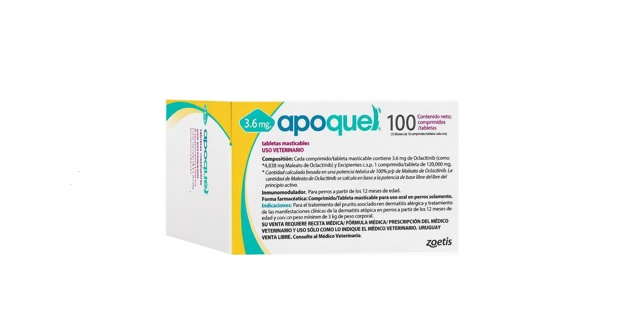 Apoquel Masticable 3.6 mg 100 tabletas ( Oclacitinib )