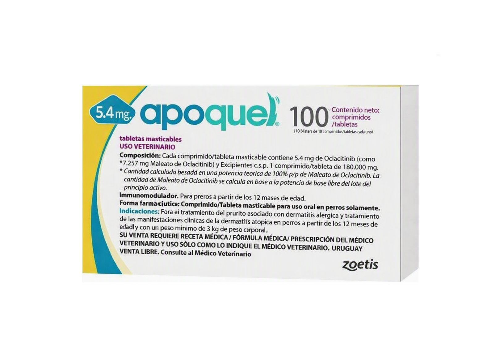 Apoquel Masticable 5.4 mg 100 tabletas ( Oclacitinib )
