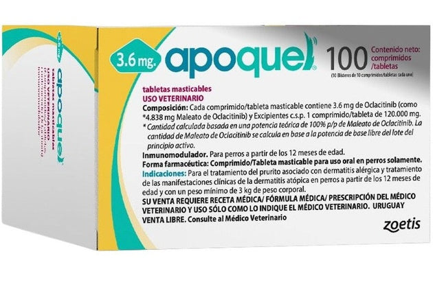 Apoquel Masticable 3.6 mg 100 tabletas ( Oclacitinib )