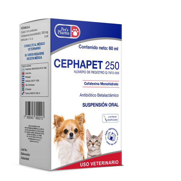 Cephapet 250 Suspensión 60 ml ( Cefalexina )