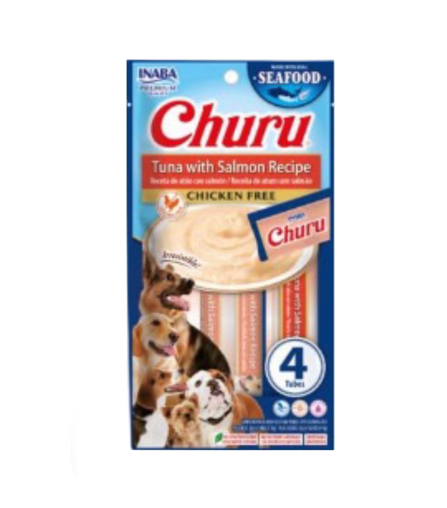 Churu Dog Tuna with Salmon ( Premio Cremoso para Perro - Receta Atún con Salmón ) paquete con 4 piezas (Copia)