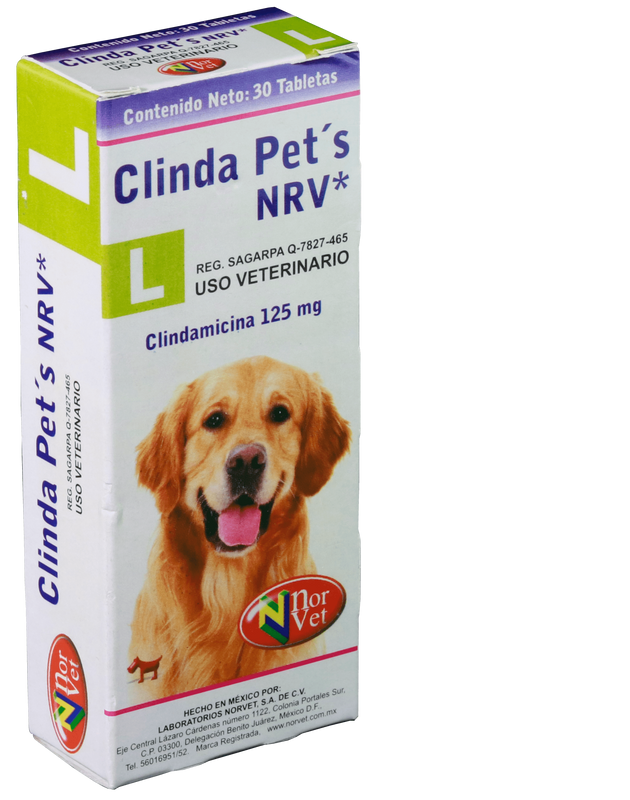 Clinda Pets NRV L  30 Tabletas  ( Clindamicina 125 mg ) ClindaPets