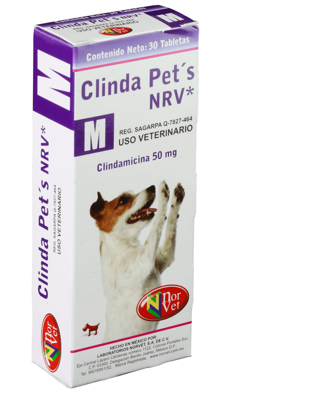 Clinda Pets NRV M  30 Tabletas  ( Clindamicina 50 mg ) ClindaPets