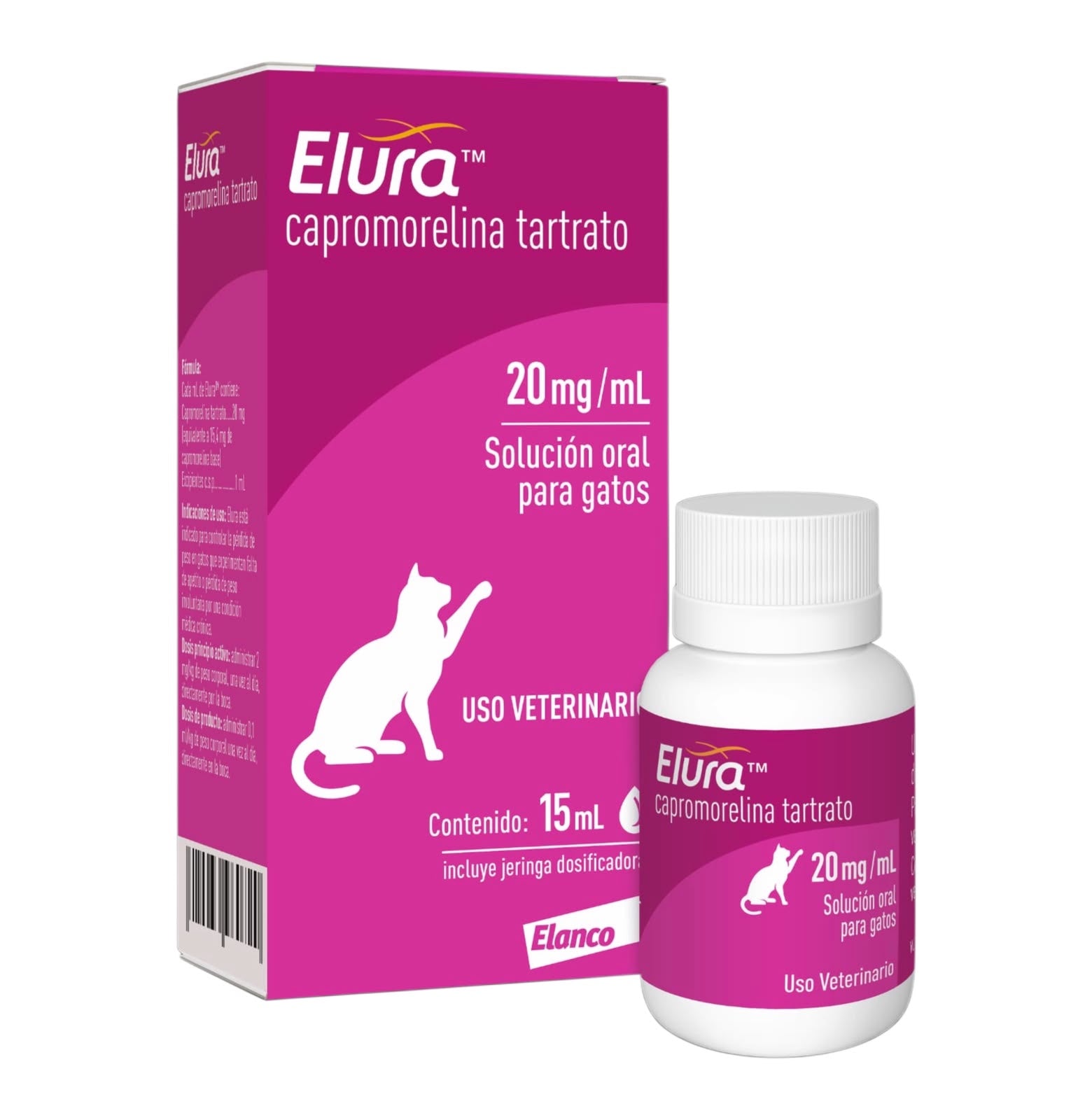 Elura Solución Oral Gatos  ( Capromorelina ) ( Falta de apetito, pérdida de peso )