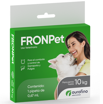 FrontPet Perros hasta 10 kg  ( 1 Pipeta 0.67 mL -  Fipronil - Pulgas y Garrapatas ) AGOTADA TEMPORALMENTE