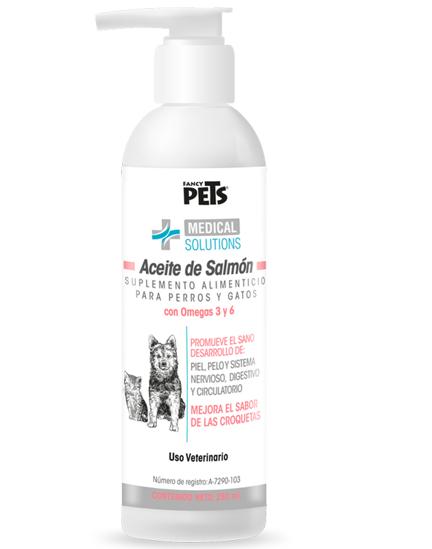 MS Aceite de Salmón 250 mL  Suplemento Omega-3 ( perros y gatos )