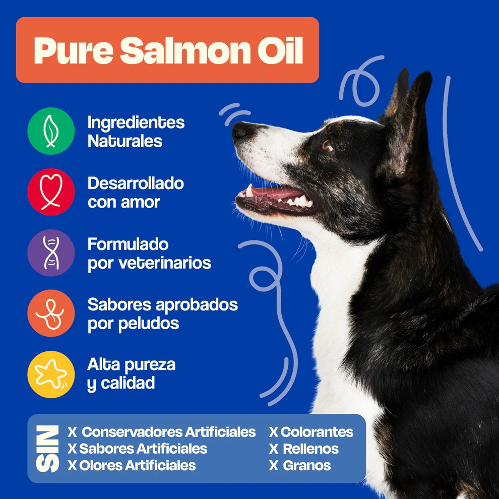 Dogelthy PURE SALMON OIL 450 mL (Aceite Puro de Salmon Pelaje, Piel y Articulaciones)