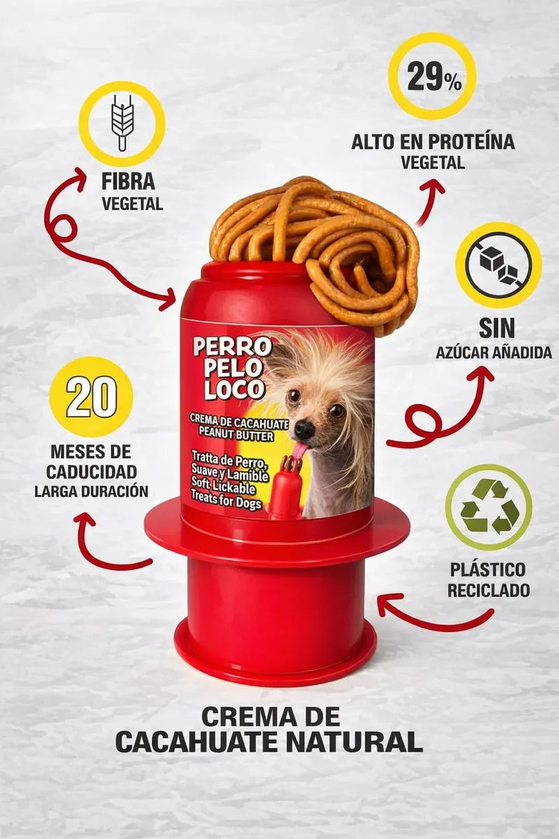 Perro Pelo Loco 28 gr ( Crema de Cacahuates para perro )