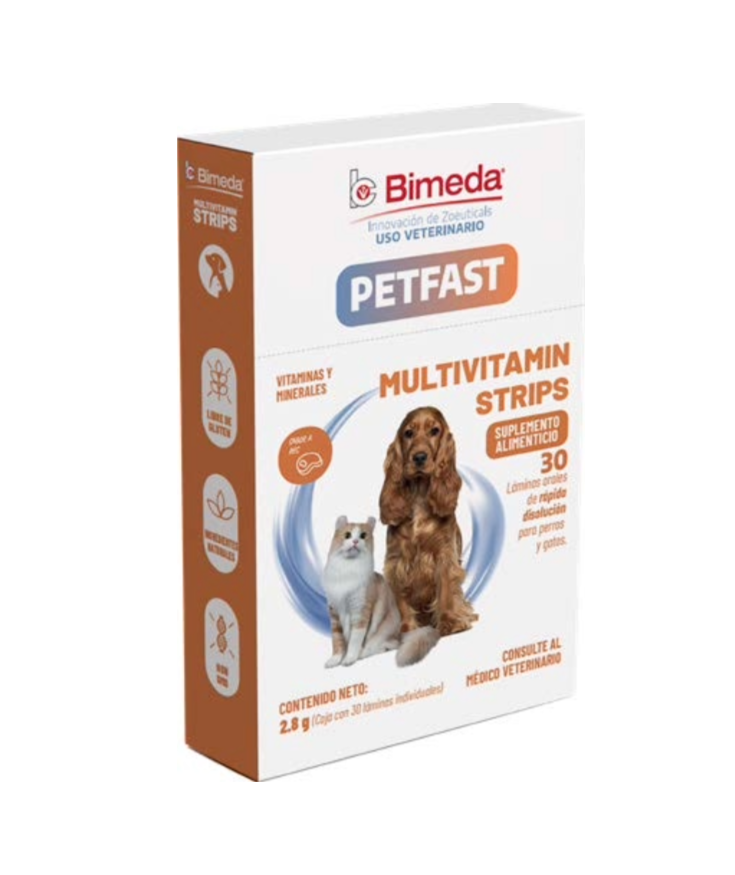 PetFast MultivitaminTrips ( Multivitaminico ) 30 Láminas orales de rápida absorción