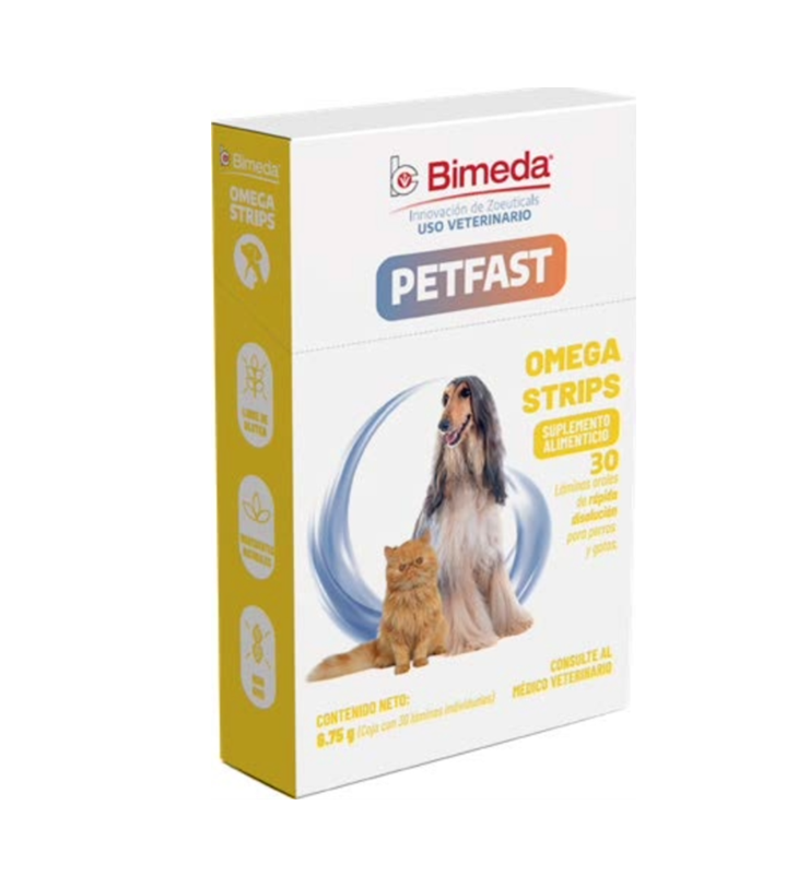PetFast Omega Trips ( Piel y Pelaje ) 30 Láminas orales de rápida absorción