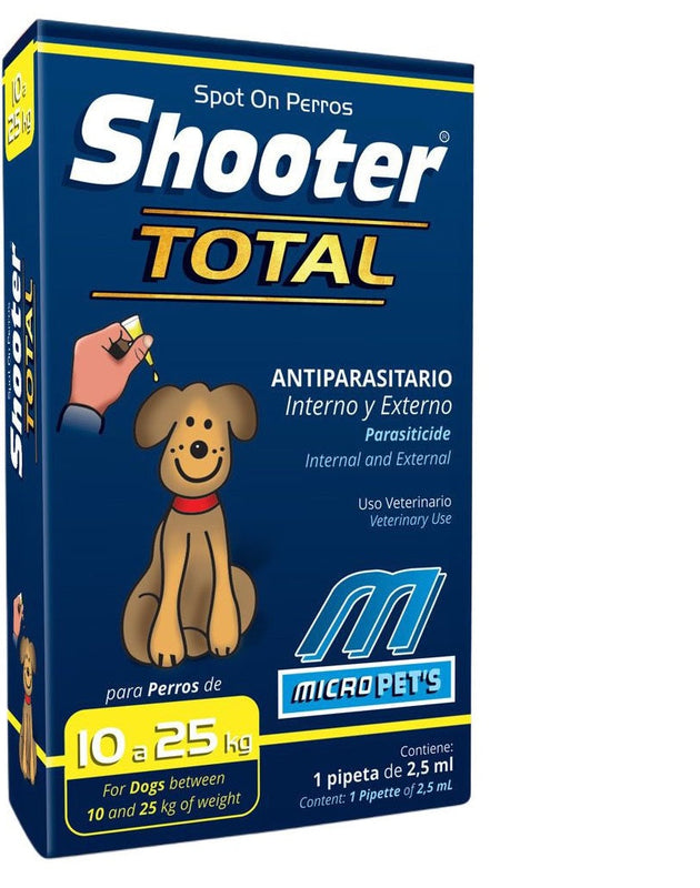 Shooter Total Perros 10-25 kg ( Pipeta parásitos internos - externos)