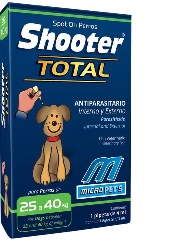 Shooter Total Perros 25-40 kg ( Pipeta parásitos internos - externos)