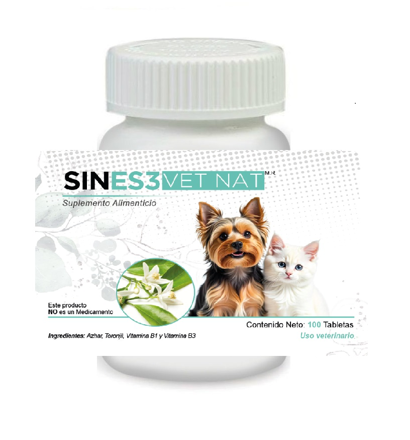 Sines3 VetNat 100 Tabletas ( relajante y tranquilizante ) ANTES Calmi VetNat