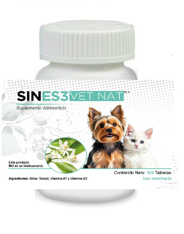 Sines3 VetNat 100 Tabletas ( relajante y tranquilizante ) ANTES Calmi VetNat