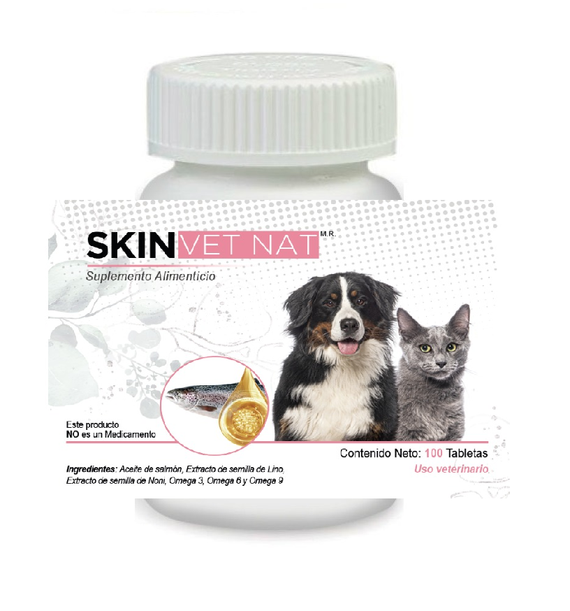 Skin VetNat 100 Tabletas ( Omegas ) ANTES Derma VetNat