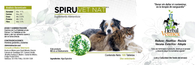 Spiru VetNat 60 Tabletas ( Alga Espirulina) SpiruVetNat