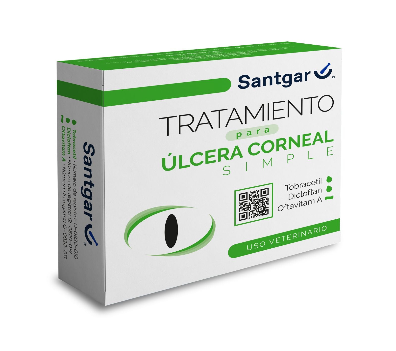 Tratamiento para úlcera corneal simple SANTGAR (TOBRACETIL, DICLOFTAN OFTAVITAM A ) ( ulcera corneal simple)