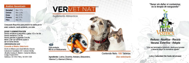 Ver VetNat 100 Tabletas ( Salud Ocular ) ANTES Vision VetNat