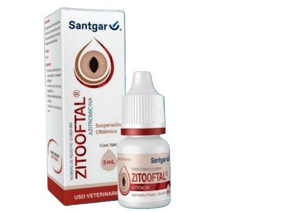 ZitoOftal 5 mL oftálmico SANTGAR ( azitromicina )  ANTES Azitro Ofteno