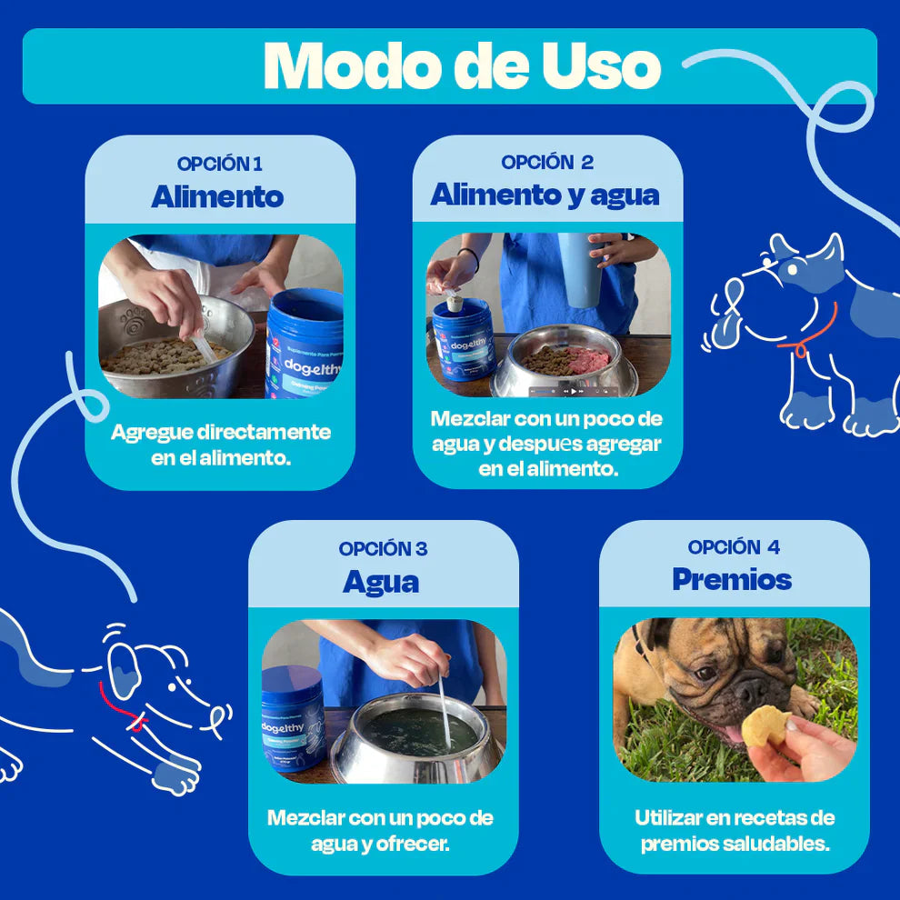 Dogelthy CALMING POWDER 270 gr ( Calmante / Relajante Natural para Hiperactividad o Estrés Sabor a Pescado )
