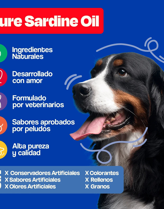 Dogelthy PURE SARDINE OIL 450 mL (Aceite Puro de Sardina Pelaje, Piel y Articulaciones)