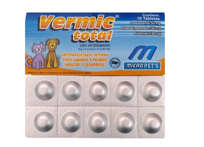 Vermic Total 10 tabletas Desparasitante TEMPORALMENTE AGOTADO
