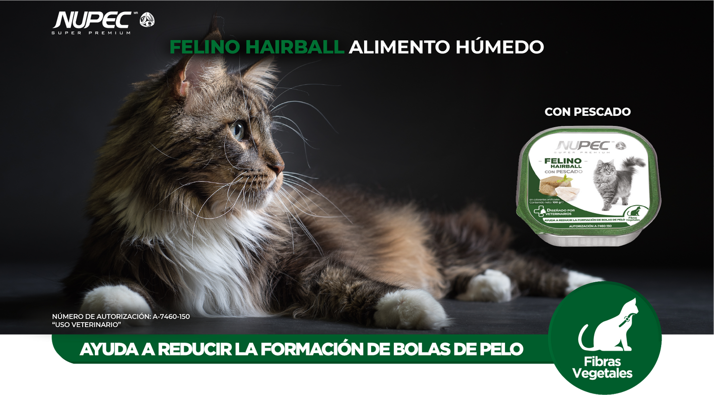 Nupec Felino Hairball 100 g  (Alimento húmedo con pescado)